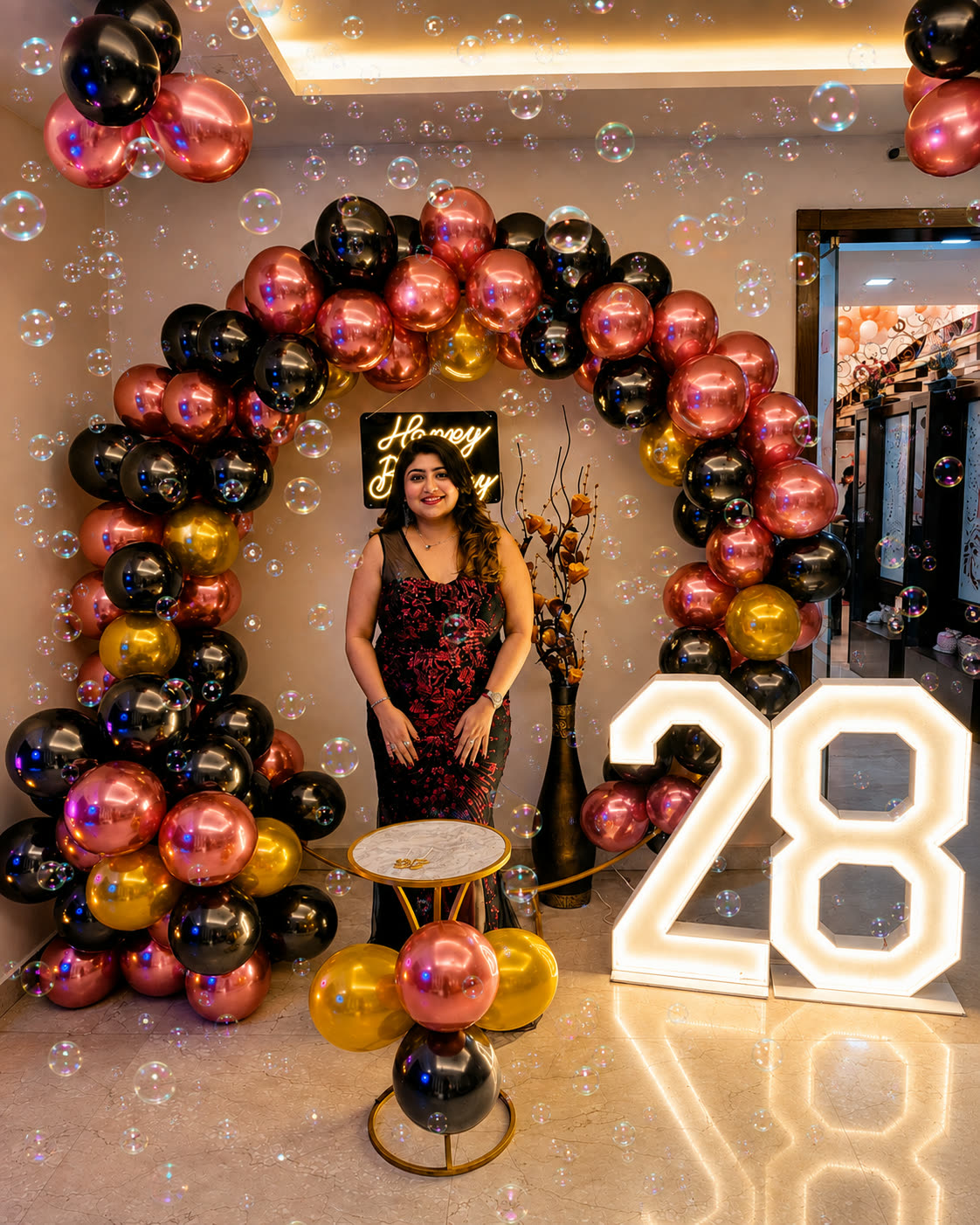 Birthday balloon arch